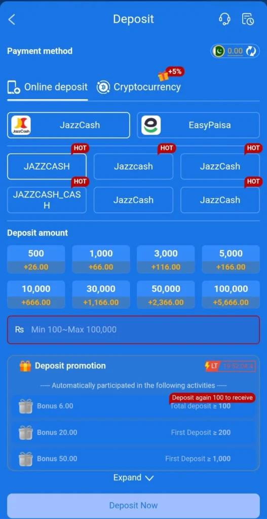 Deposit Money on 666H Game